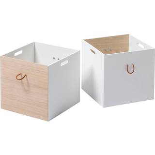 Oliver Furniture Wood kasser eg/hvid - 2 stk 2 stk.