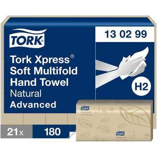 TORK Håndklædeark H2 2-lag Soft 3780 ark Natur Xpress Multifold Advanced (130299)