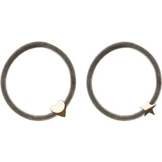 Dark 2 pk Velvet Hair Tie Grey - pcs 1