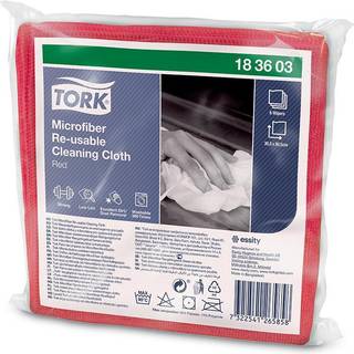 8 x Tork 183603 Premium mikrofiberklud rød