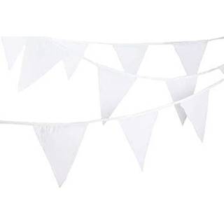 Flagguirlande hvid 10 m
