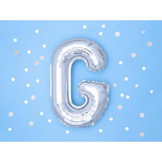 1 stk. Folieballon Bogstav G sølv – 35 cm festlig dekoration til fødselsdag & jubilæum
