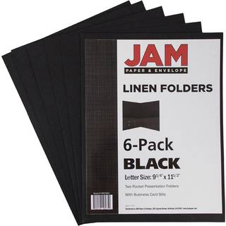 Jampapir To lomme teksturerede linnedpræsentationsmapper - Business Størrelsesmappe - sort - 6/pakke