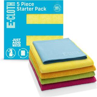 E-klud 5-PC Starter Pack Microfiber Cleaning Cloth Set inkluderer husholdningsrensningsv?rkt?jer til badev?relset k?kken og biler, der er vaskbar