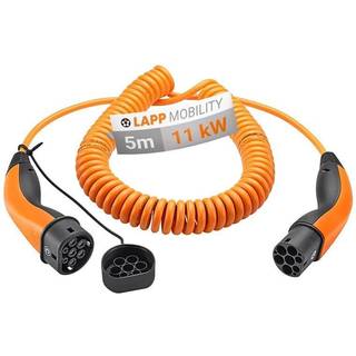 LAPP Elbil type 2 spiral ladekabel 3 faset (20 A/11 kW), orange | 5 meter