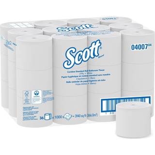 Scott Essential Coreless High-Capacity Standard Roll Bulk toiletpapir (04007) 2-lags hvid (1 000 ark/rulle 36 ruller/sag 36 000 ark/sag)