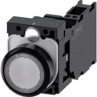 Siemens Lampetryk, 22mm, rund, plast, hvid, flad