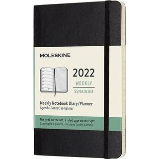Moleskine Klassieke 12 Maanden 2022 Wekelijkse Planner Zachte Hoes Ca. A6 / 9x14 cm Zwart