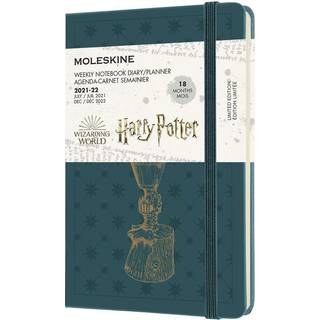 Moleskine Limited Edition Harry Potter 18 m?ned 2021-2022 Ugentlig Planner Hard Cover Pocket (3,5 """" X 5,5 """") Tide Green
