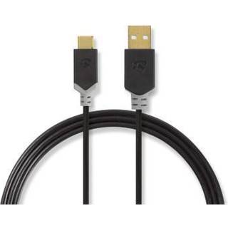 Nedis USB-kabel | USB 2.0 | USB-A Han | USB-C™ Han | 60 W | 480 Mbps | Guldplateret | 2.00 m | Runde | PVC | Antracit | Box