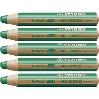 Stabilo woody 880-533 Grøn tyk farveblyant 5stk