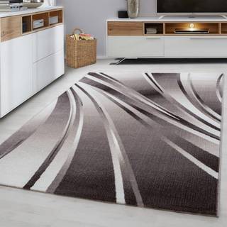 Parma Kortluvet Tæppeløber Abstrakt Bølge - Brun - 80x300 (Løber)