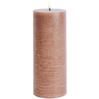 Uyuni - LED Rustic Pillar lys, Caramel - H20 cm.