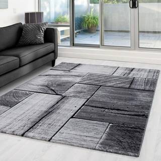Parma Kortluvet Tæppeløber 3D - Sort - 80x150 (Løber)