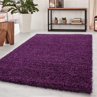 Dream Shaggy tæppe Ensfarvet - Lilla - 200x290