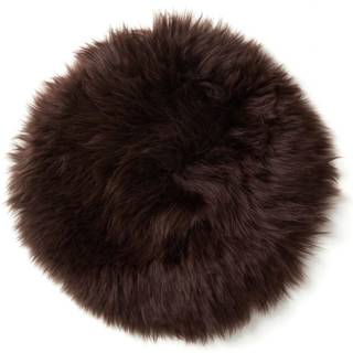 Skinnwille, Gently Siddepude i fårskind ø34 cm Dark Brown