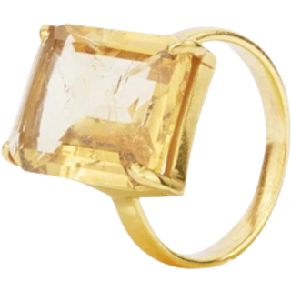 House of Vincent Candy Rock Yellow Citrine Ring 18 kt. Forgyldt Sølv VJ080-LRG-CI-56 - Dame - 925 Sterling Silver