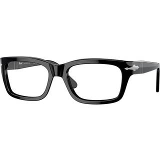 Persol Unisex PO3301V 95 Optiske stel Acetat Sort Transparent Firkantet Normal