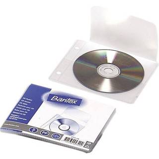 100 x Bantex CD-lomme 13x15cm 180my klar 5stk