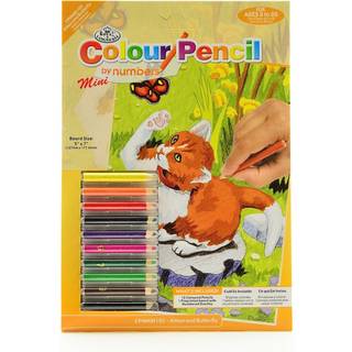 Royal og Langnickel Mini Color Pencil efter nummer Kit 5 tommer x 7 tommer - Killing og sommerfugl