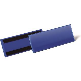 Durable lagerlomme med etiketholder og magnet 210x74mm blå