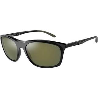Emporio Armani Mand EA4179 50176R Solbriller Plast Sort Grøn Firkantet Normal Spejl