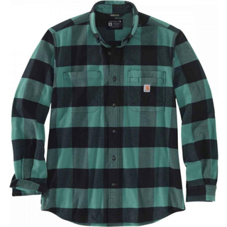 CARHARTT Midweight Flannel L/s Plaid Shirt SLATE GREEN - S