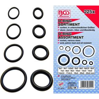 BGS O-ringssortiment 3-22mm. 225 dele (8044)