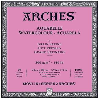 Arches Watercolour Hot Pressed Block Natural White Skitsebog 20 x 20 cm 300 g