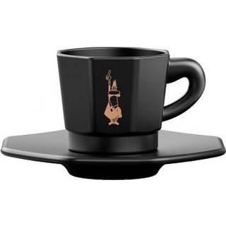 Kopi af Bialetti - 4 stk espressokopper og undertallerkner, sort