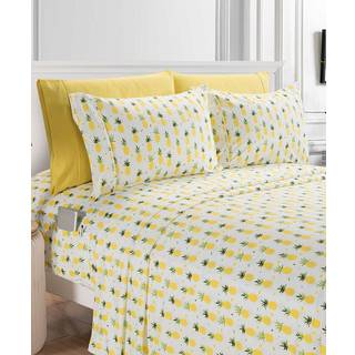 Elegant komfort ultra-bl?d dobbelt b?rstet 4-delt mikrofiberark s?t. Smukke tropiske m?nstre og livlige solide farver luksus hele s?sonen Senges?