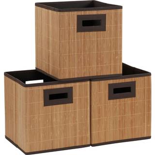 Husholdning Essentials 3 Pack Premium Fabric Wicker Bin Brown 3 t?lling