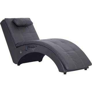 massagechaiselong med pude kunstlæder grå
