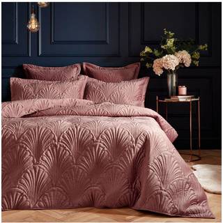 Paoletti Palmeria Quilted Duvet Cover and Oxford Border Pillowcase SetDobbelt