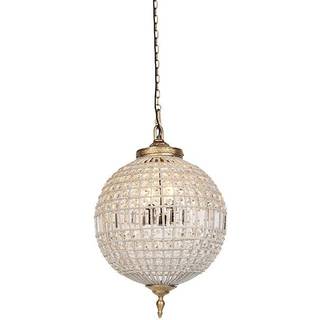 Art Deco Pendellampe Krystal 50cm Guld - Kasbah