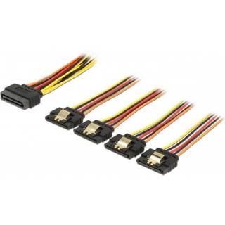 SATA splitter kabel - 15-Pin hun til 4 x 15-Pin han - 15 cm