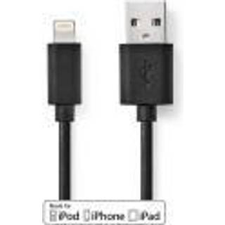 Nedis USB lightning kabel - MFi Apple godkendt - Sort - 1 m