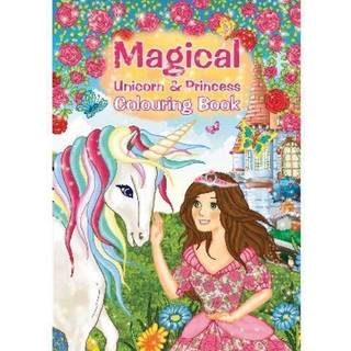 Malebog A4 Magical Unicorn and Princess, 16 sider Sider: 16 Størrelse: A4 Motiver: Prinsesser og enhjørninger.
