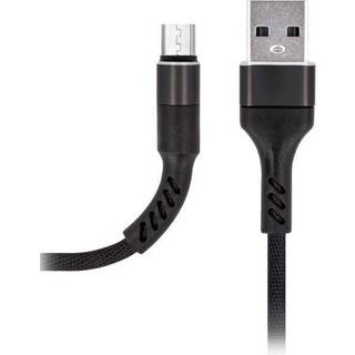 Maxlife MXUC-01 cable USB - microUSB 1,0 m 2A black nylon