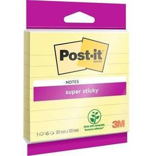 3M Post-it notes super sticky Canary Yellow linjerade 101 x 101mm - 45 ark