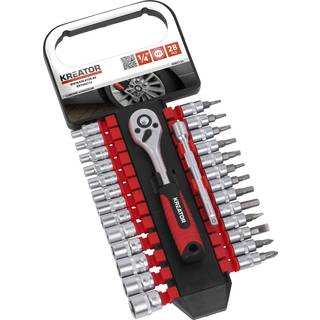 Topnøglesæt 1/4" 28 dele 4-14 mm