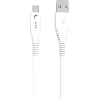 Lippa USB-A til Micro USB kabel 1m, Hvid