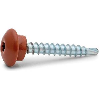 FAST farmerskrue med UFO hoved, 4,8 x 35 mm, teglrød -150 stk.