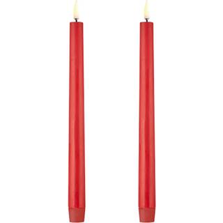 FORÅRSUDSALG - Uyuni - LED Konisk lys - Rød - 2-pak - 2,3x25 cm