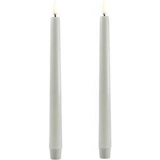FORÅRSUDSALG - Uyuni - LED Konisk lys - Støvet grøn - 2-pak - 2,3x25 cm