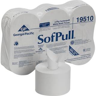 Georgia-Pacific Sofpull 19510 Centerpull 2-lags toiletpapir med høj kapacitet 1000 ark pr. Rulle 6 ruller pr. Sag hvid