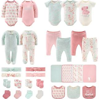 Peanutshell nyf?dt t?j & tilbeh?r s?t 30 stykker Layette -gave s?t passer til nyf?dt til 3 m?neder lyser?d elefant og blomster