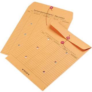 Kvalitetspark 63560 Brun genanvendt Kraft String & Button Interoffice konvolut 10 x 13 100/karton