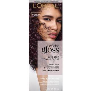 L'Oreal Paris le Color Gloss Et trin i brusebad Toning H?rglans neutraliserer messingforhold og ?ger skinnende iriserende blomme lilla 4 ounce