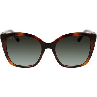 Ferragamo Kvinde SF1026S 214 Solbriller Injiceret Havana Grøn Firkantet Normal Fotokromatisk